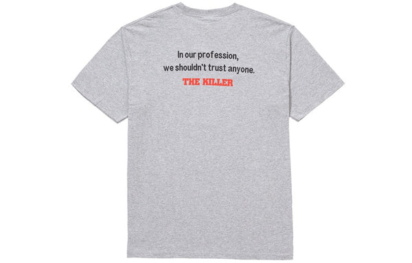 Футболка fw18 the killer trust tee bloody twins chow yun fat printing short sleeve gray Supreme, серый — фото 2
