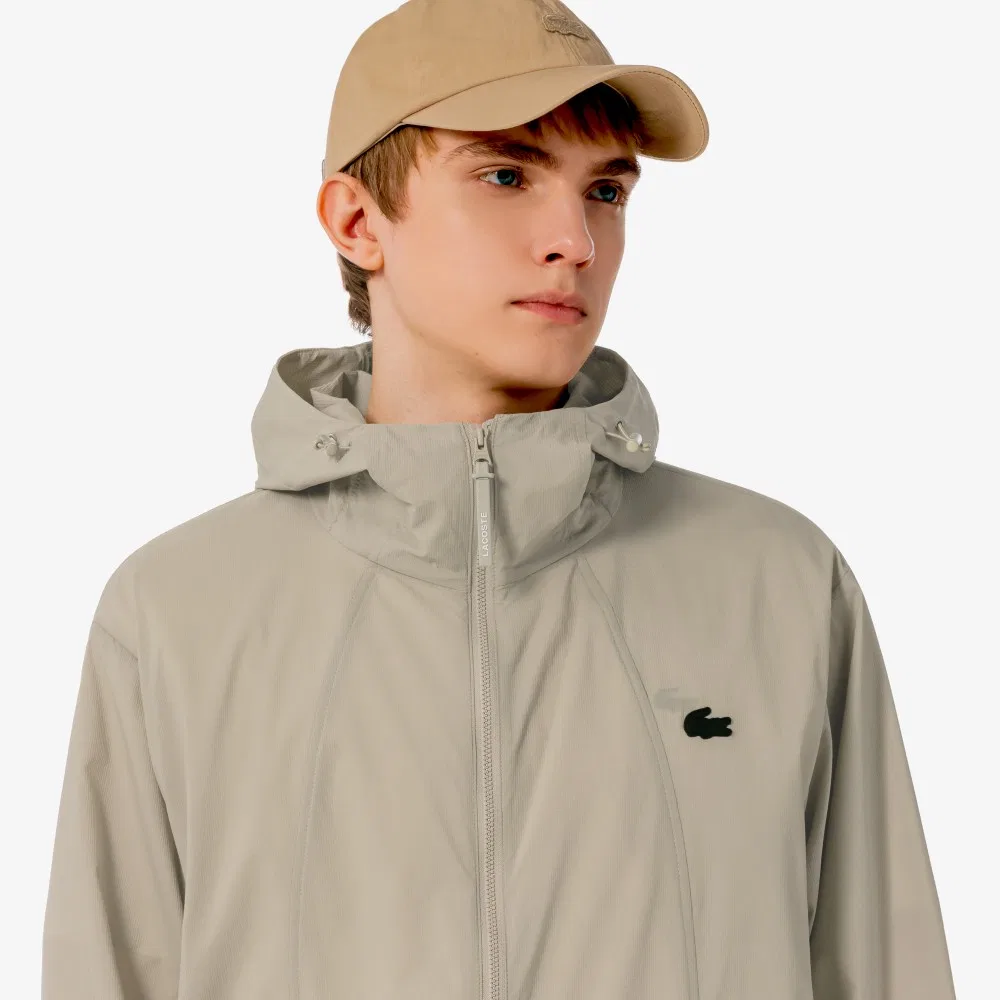 Мужская бежевая куртка премиум-класса для тренировок от Lacoste — фото 2