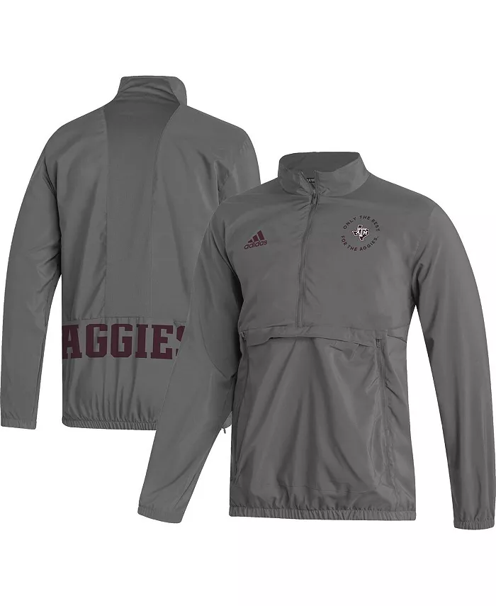 

Мужская серая полузастегивающаяся куртка Texas A&M Aggies AEROREADY adidas