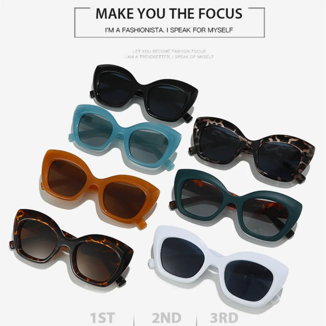 

Солнцезащитные очки «Кошачий глаз» желейного цвета для женщин, ретро-очки с заклепками для мужчин, леопардовые очки с защитой от УФ-излучения UV400 TVTBBVV, Black