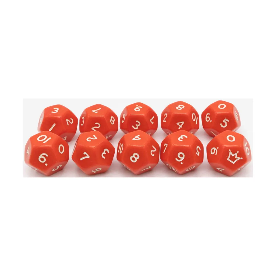 

d12 Корона – красный (10), Dice - Themed Dice