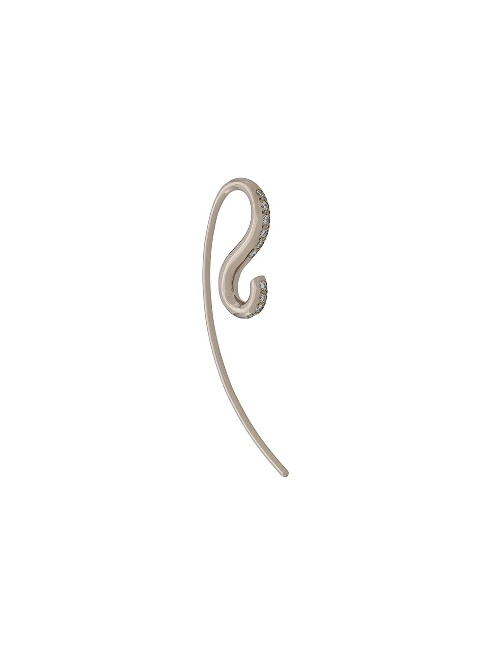 

Единичная серьга Petit Hook из белого золота с бриллиантами Charlotte Chesnais, серебяный