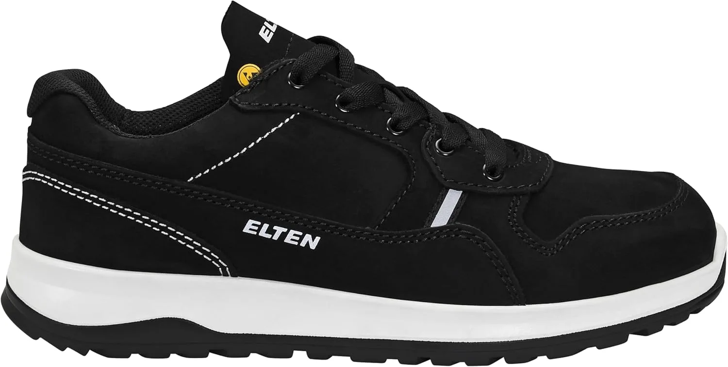 Защитные ботинки ELTEN Journey Black Low ESD S3S, для мужчин и женщин, кожаные, со стальным защитным носком, легкие, спортивные, черный — фото 2