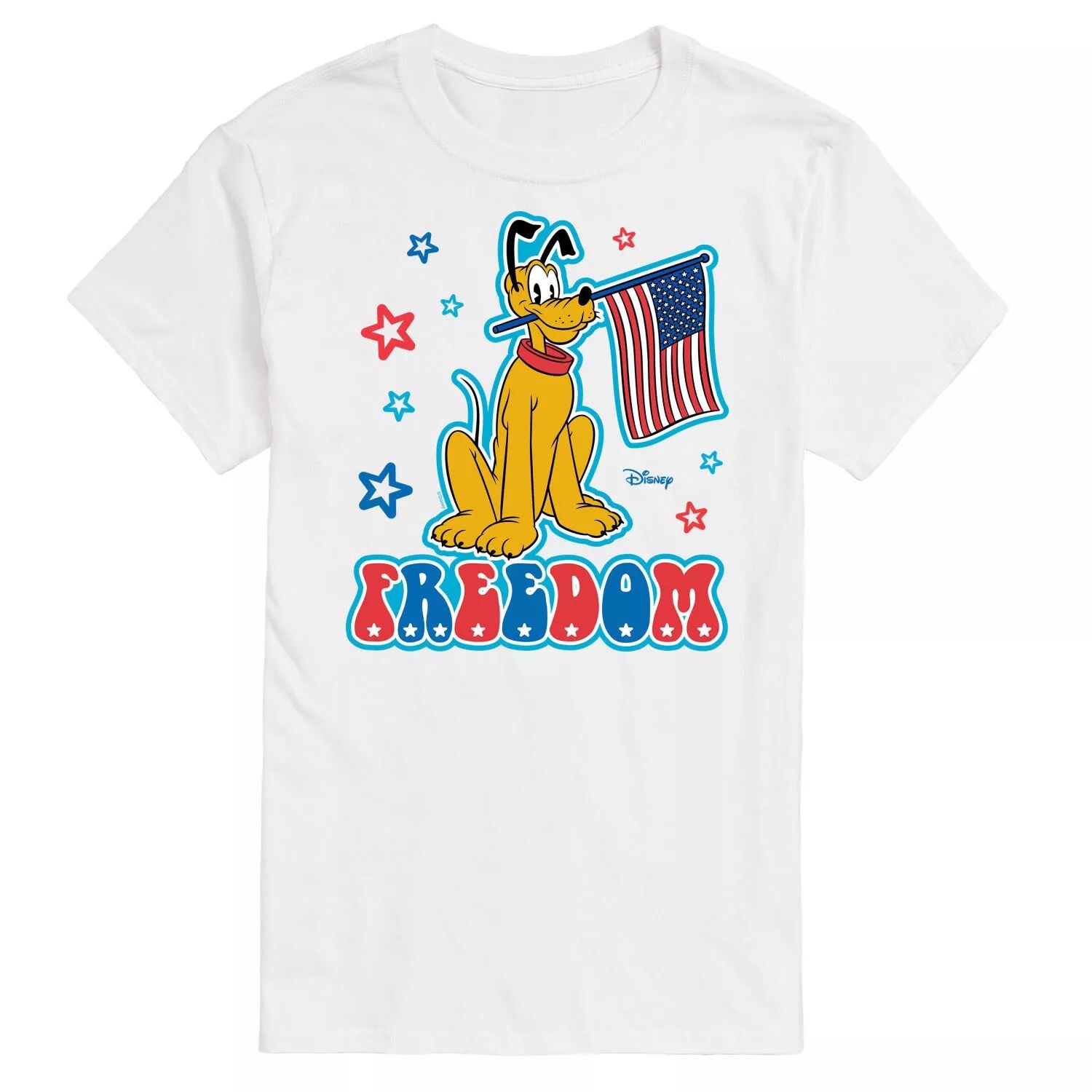 

Футболка Disney's Pluto Big & Tall Freedom с цветами свободы License, белый