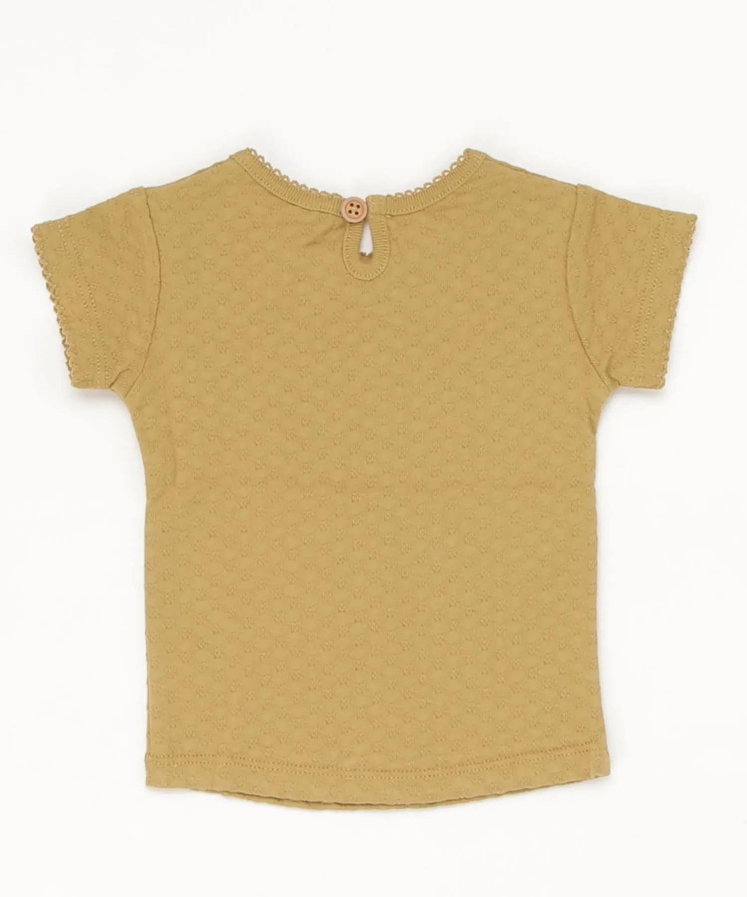 Детский топ из органического хлопка Pointelle Tee Quincy Mae золотой — фото 2