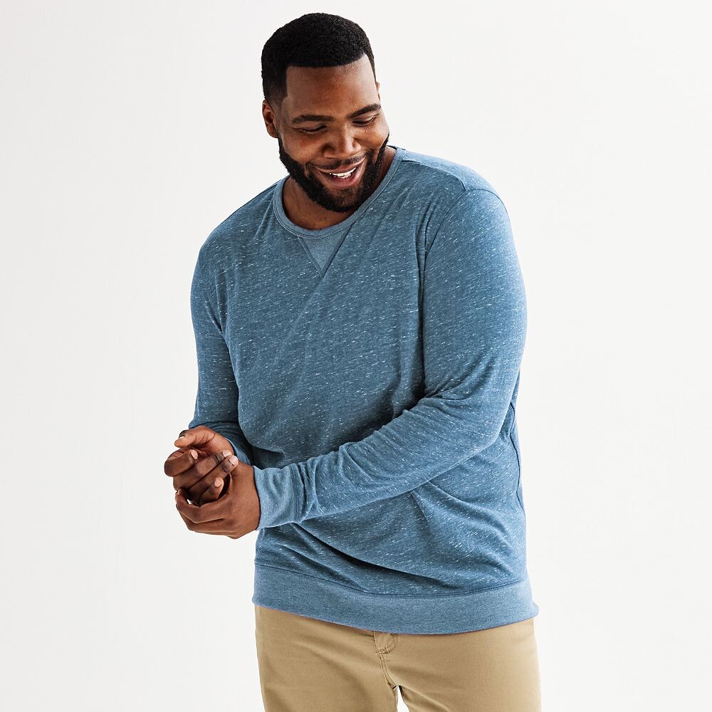 

Супермягкая футболка двойной вязки Big & Tall Sonoma Goods For Life, цвет Blue Texture