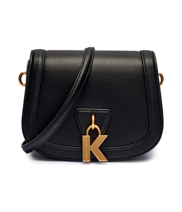 

Кожаная сумка-мессенджер k/lock Karl Lagerfeld, черный