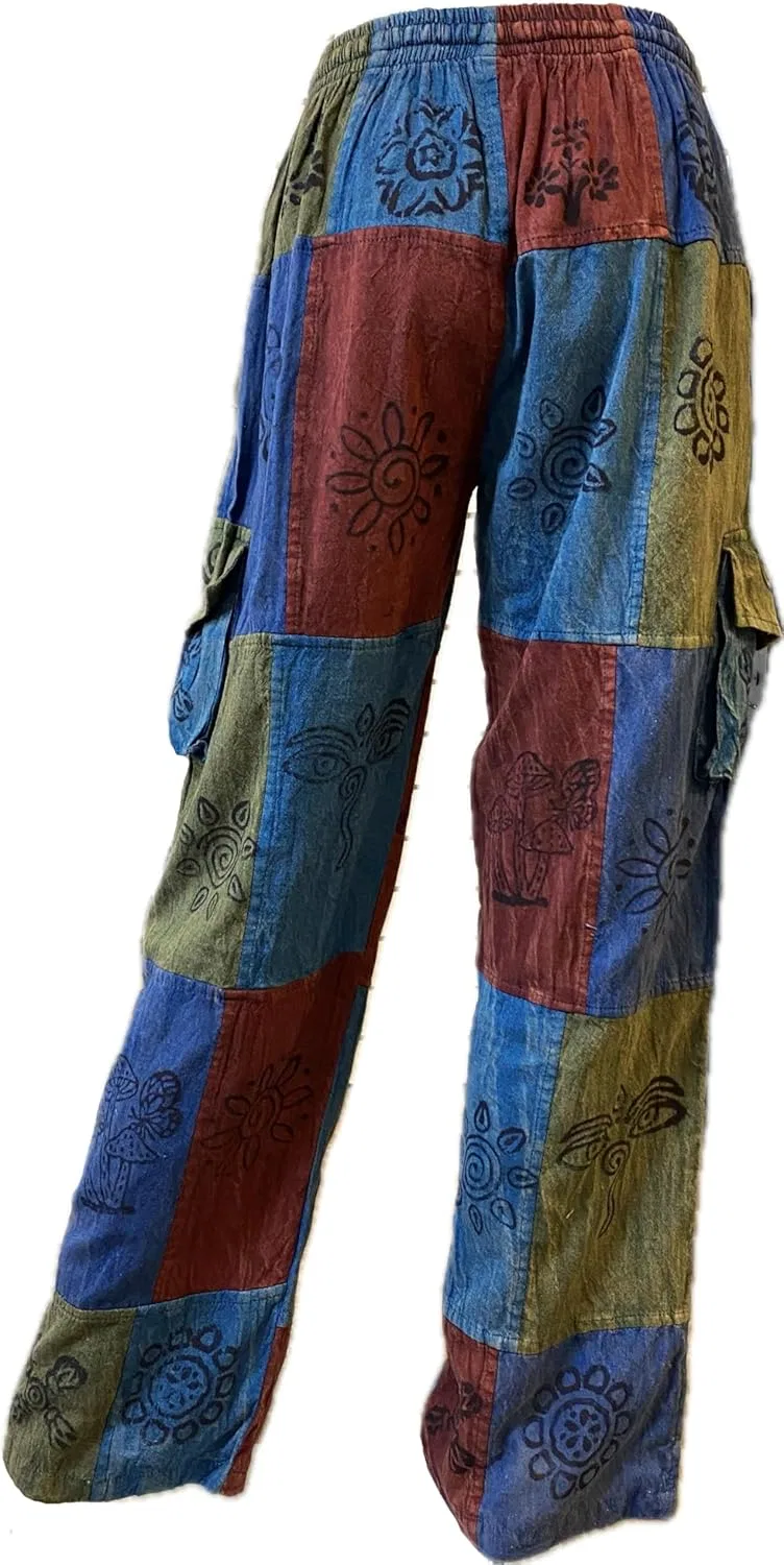 Широкие брюки для йоги, пэчворк, Karma Handicrafts, Blue — фото 2
