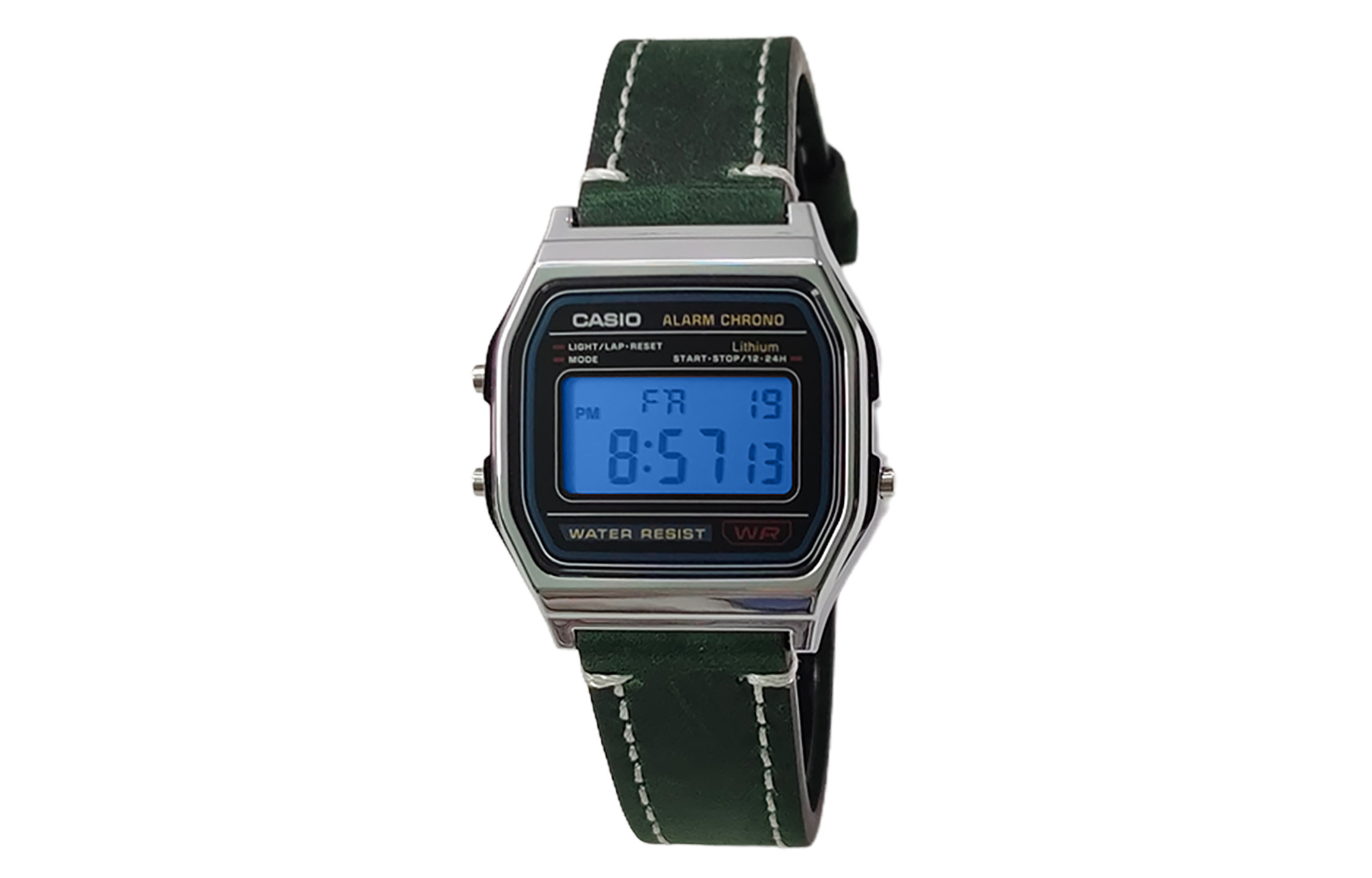 

CASIO Мужские часы Retrofit Series с кварцевым механизмом и ремешком из натуральной кожи, черный циферблат