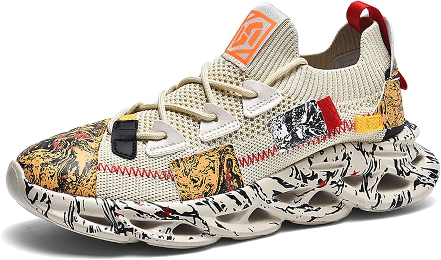 

Мужские кроссовки для бега Легкая спортивная обувь для зала Теннисная прогулочная повседневная обувь Azttoztto, бежевый