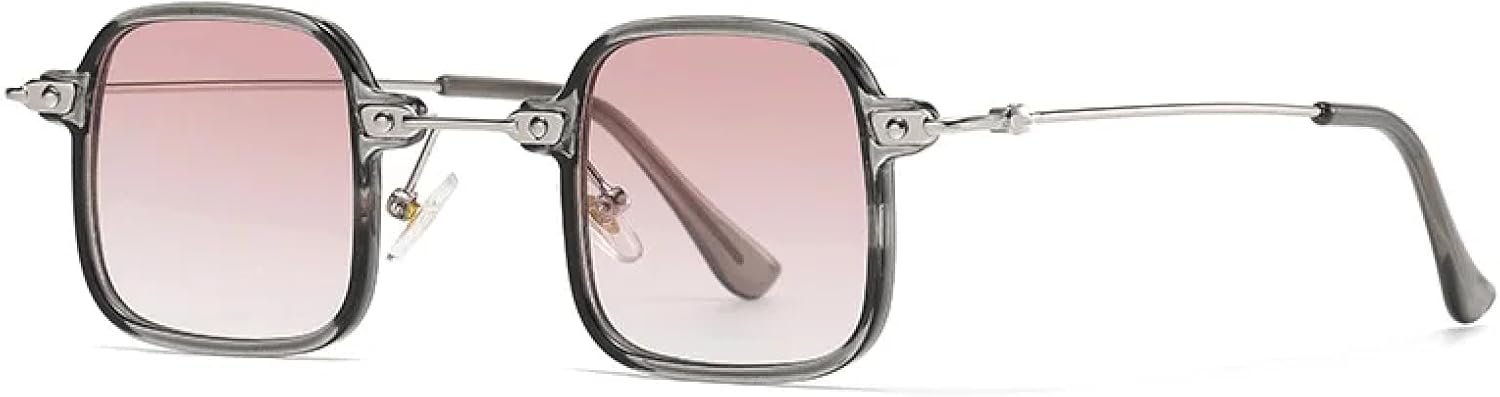 

Маленькие солнцезащитные очки для женщин и мужчин, прозрачные градиентные линзы, защита от УФ-излучения UV400, панк-стиль, заклепки, модный леопардовый принт TVTBBVV, Grey Pink