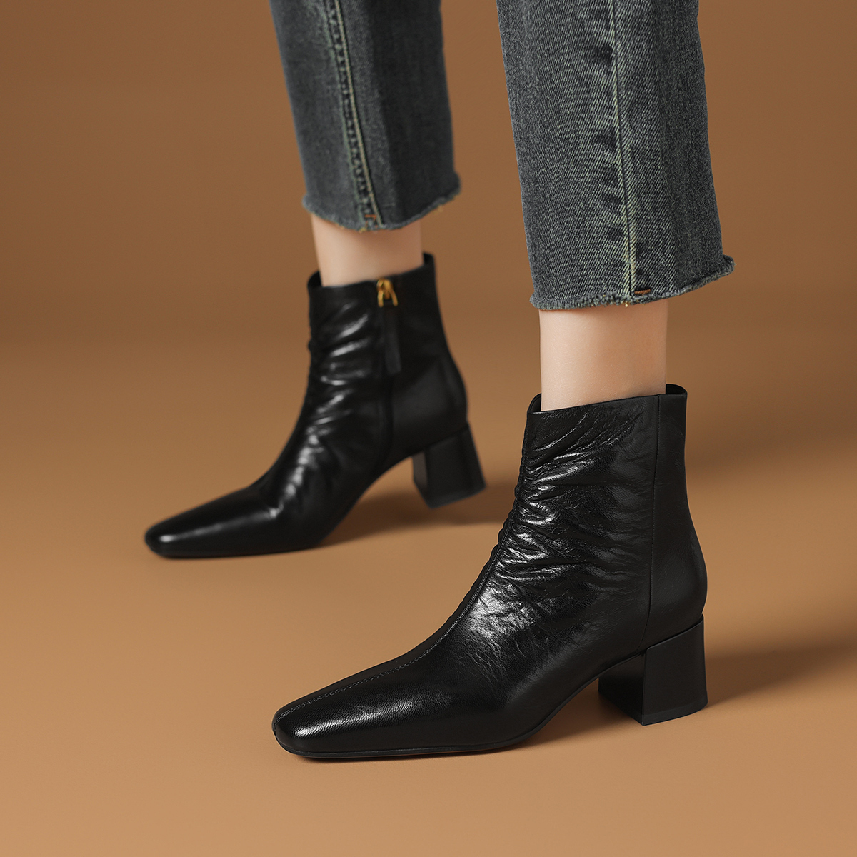 Rosa Bianca Женские ботинки на шнуровке черные с кожаной стелькой, цвет Black (Cow Leather Insole) — фото 3