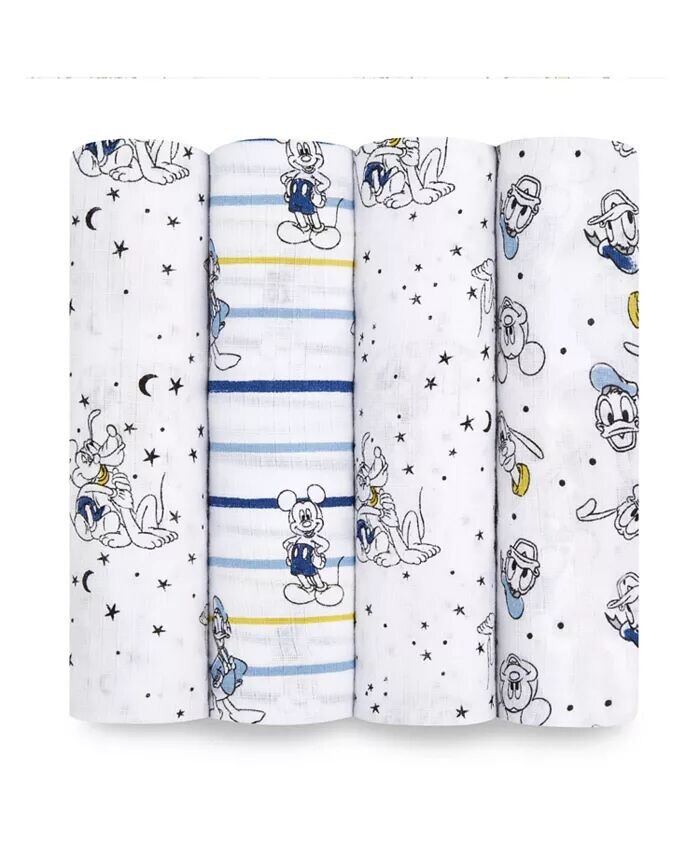 

Пеленальные одеяла Mickey Stargazer, 4 шт Aden By Aden + Anais, синий