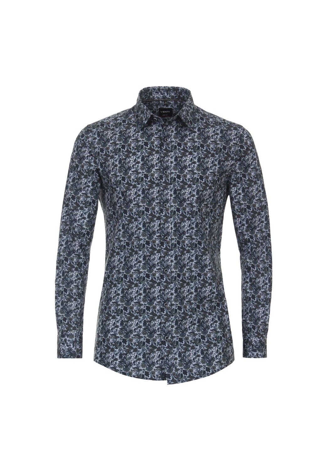 

Мужская деловая рубашка с принтом, облегающая боди Venti, темно-синий