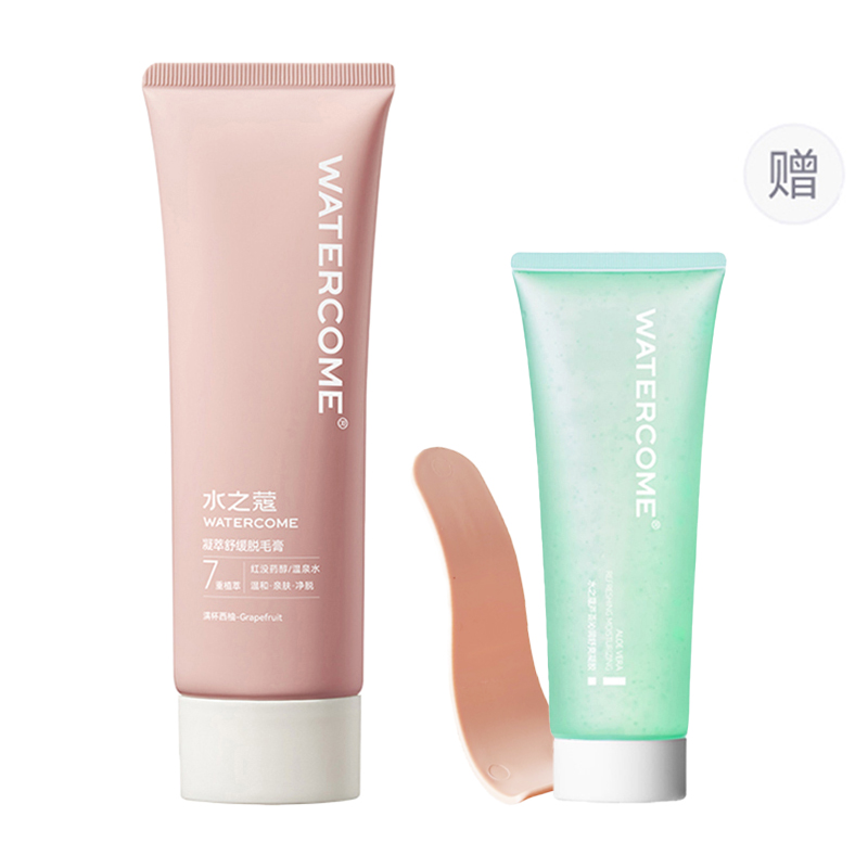 

Концентрированный успокаивающий крем-депилятор увлажняющее средство для удаления волос успокаивающий 80г/120г/220г/бесплатный гель алоэ вера 50г WATERCOME