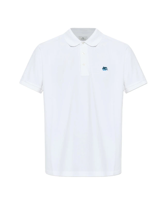 

Хлопковая рубашка-поло с коротким рукавом Etro, белый