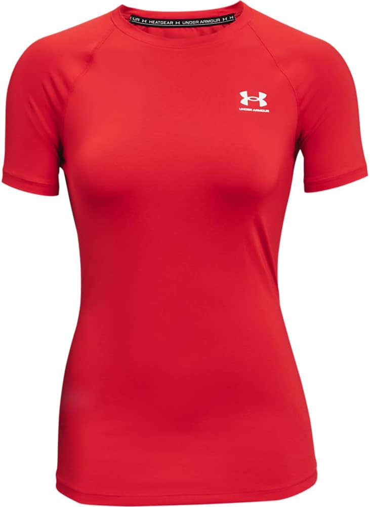 

Футболка женская Under Armour HeatGear Compression, короткий рукав, Red (600)/White, Белый, Футболка женская Under Armour HeatGear Compression, короткий рукав, Red (600)/White