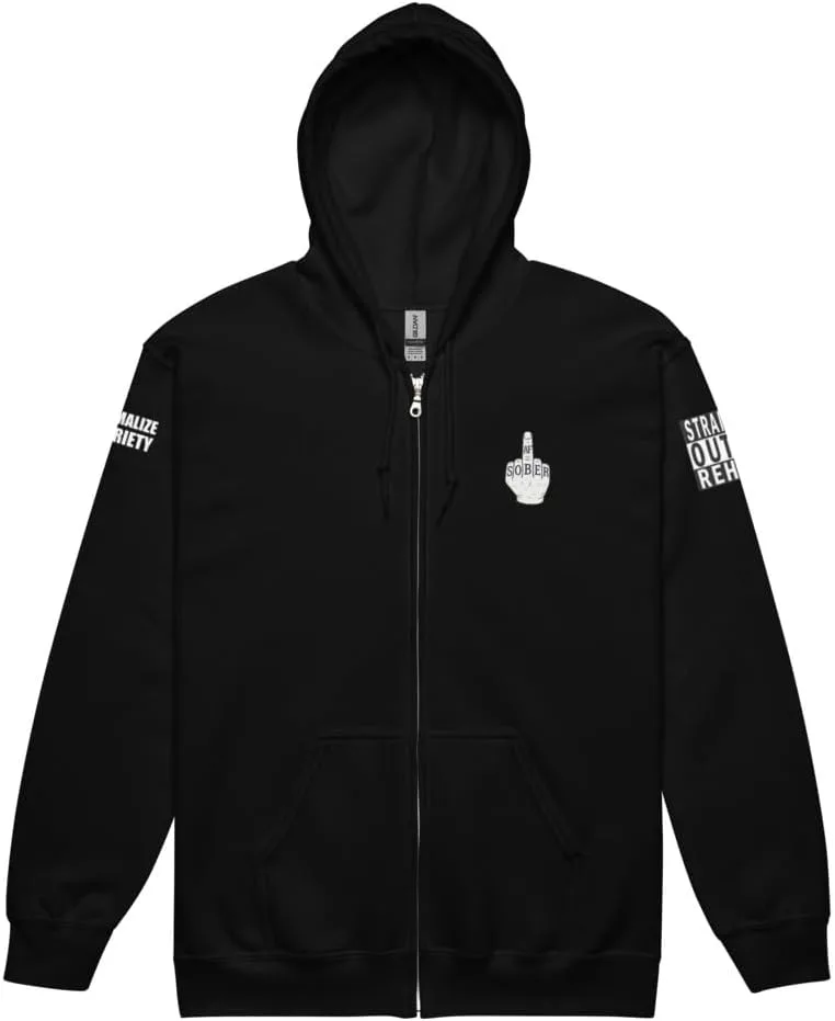 

Толстовка с молнией Sober AF Straight Outta Rehab Jakey Brand