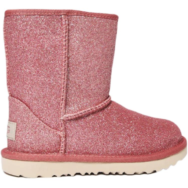 UGG Классические короткие нескользящие утепленные детские ботинки Pink для детей 3-7 лет — фото 3
