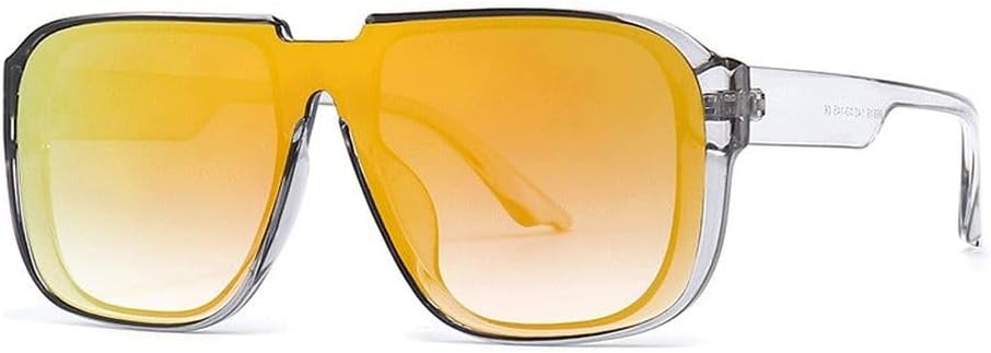 

Винтажные солнцезащитные очки, цельные, мужские, зеркальные, модные ретро, ​​с плоской верхней частью, женские солнцезащитные очки, предпочтительные очки UV400 MTZJH, Grey Orangemirror