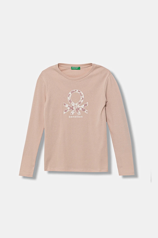 

Детская хлопковая кофта с длинным рукавом United Colors Of Benetton, розовый
