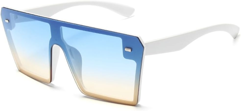 

Солнцезащитные очки с плоской верхней частью, большие, женские, модные, ретро, ​​градиентные, мужские, синие, в большой оправе, винтажные, с защитой от УФ-излучения UV400 KTUCN, 10