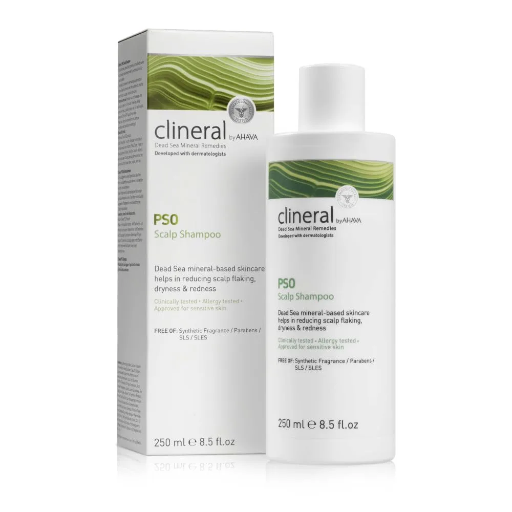 AHAVA Clineral Pso Scalp Shampoo - насыщенный и мягкий шампунь для уменьшения раздражения кожи головы, снимает сухость, очищает волосы, увлажняет и смягчает кожу головы, с Osmoter, цинком и маслом облепихи, 250 мл — фото 4