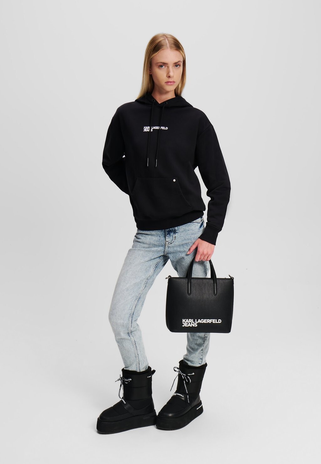 

Джемпер с капюшоном PRINT Karl Lagerfeld, черный