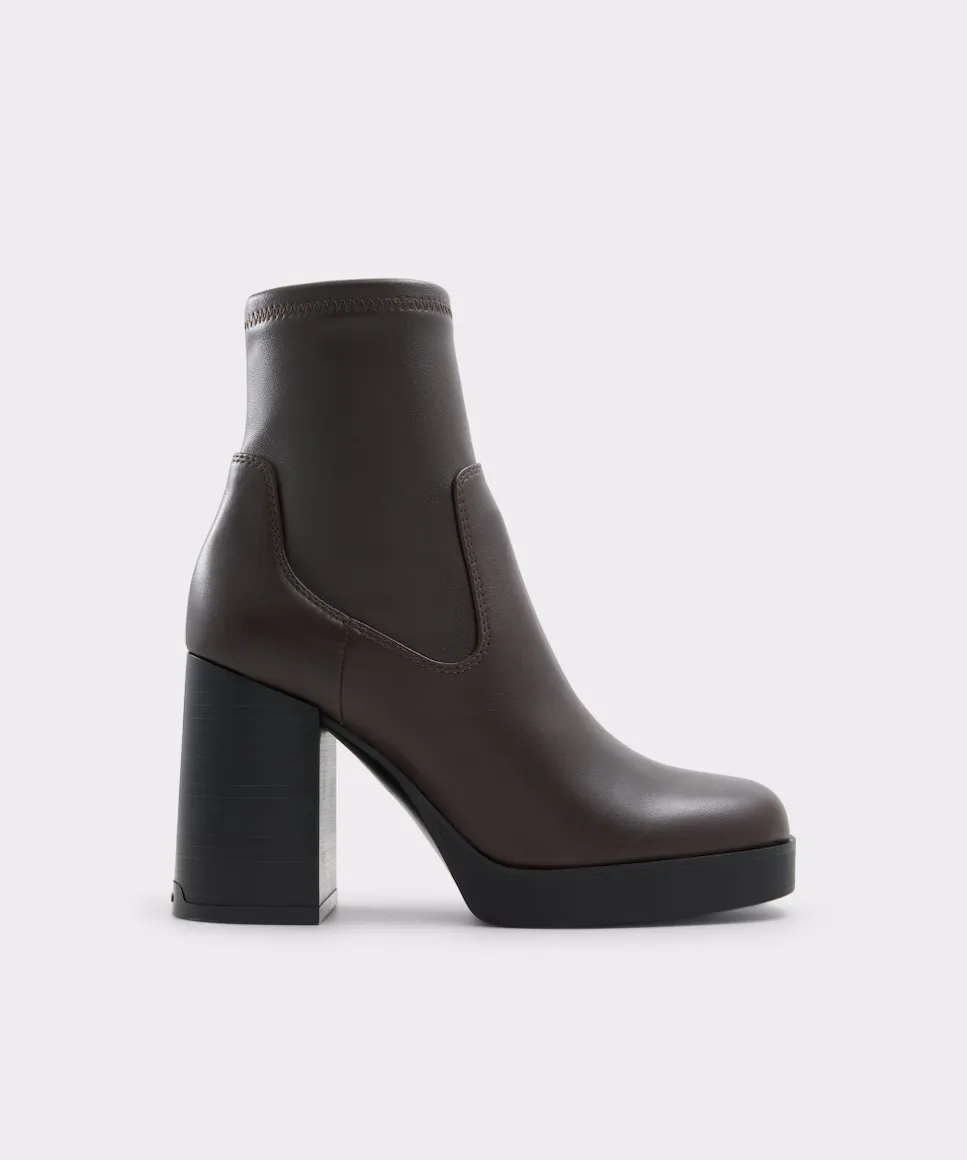 

Женские кожаные ботильоны с квадратным носком Aldo, коричневый