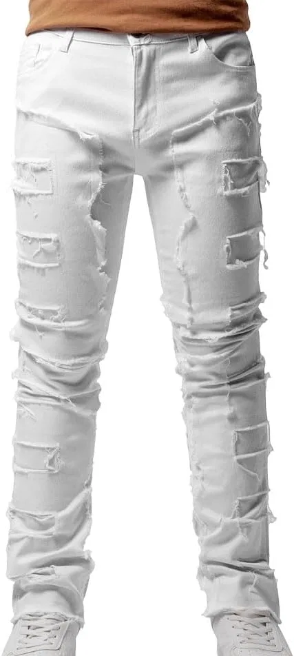 Джинсы, деним, distressed, skinny, Vintage Wash, Solid, Pencil Pants, Ankle Length, Sheath, Punk Style, 8