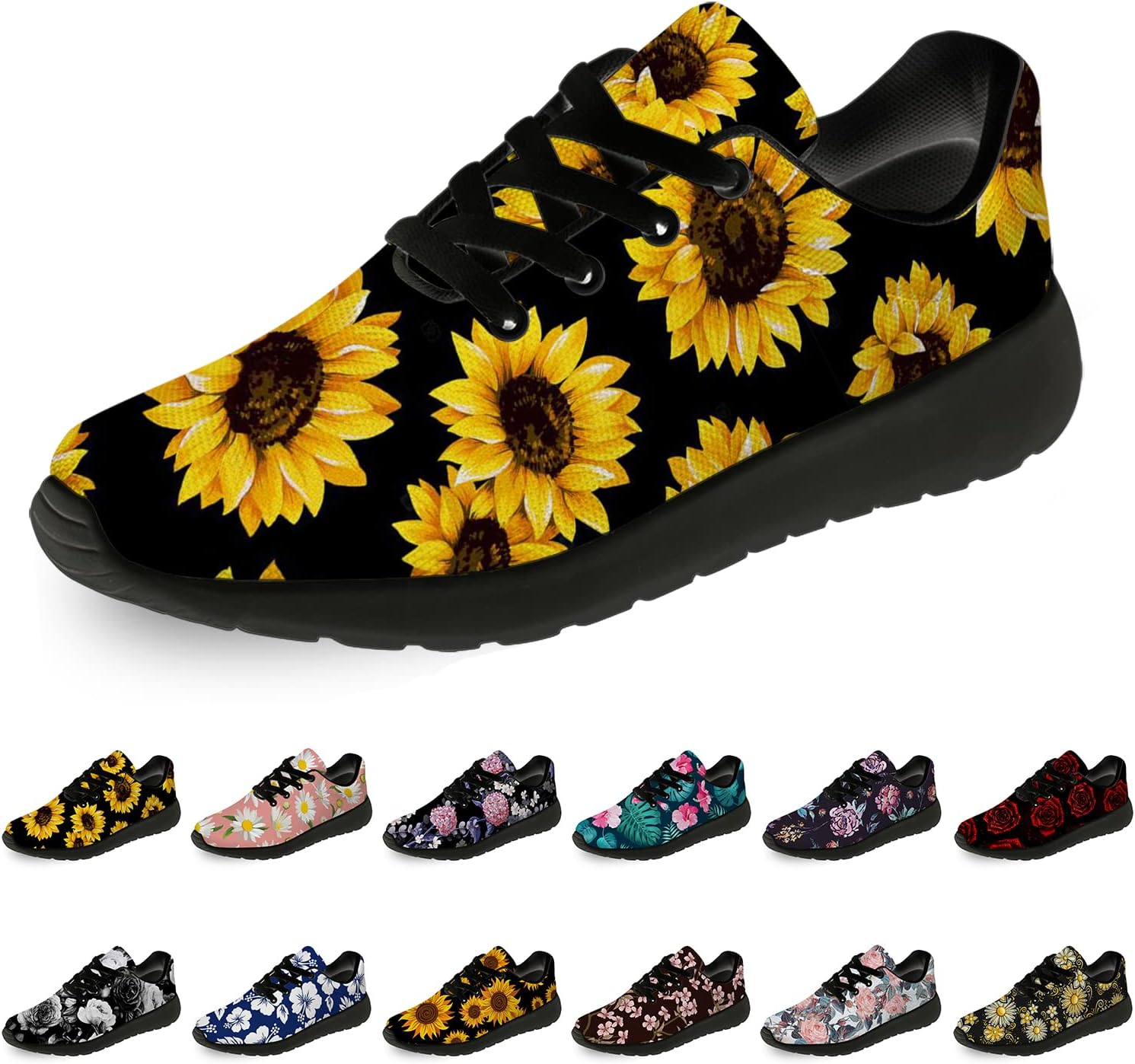 

Цветочные кроссовки для женщин и мужчин, беговые кроссовки Horethy, оранжевый