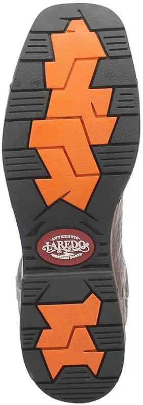 Мужские ботинки Laredo Brown/Black Hawke с широким квадратным носком, 11 дюймов, размер 6920-LAR, коричневый — фото 2