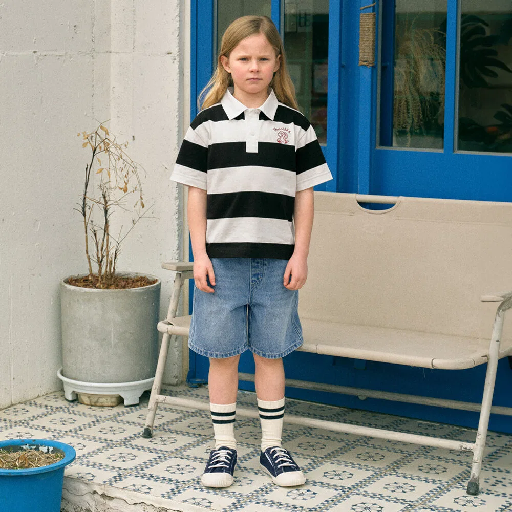 Детские светло-голубые джинсовые шорты Enfant Long Bermuda от Marithé Kids