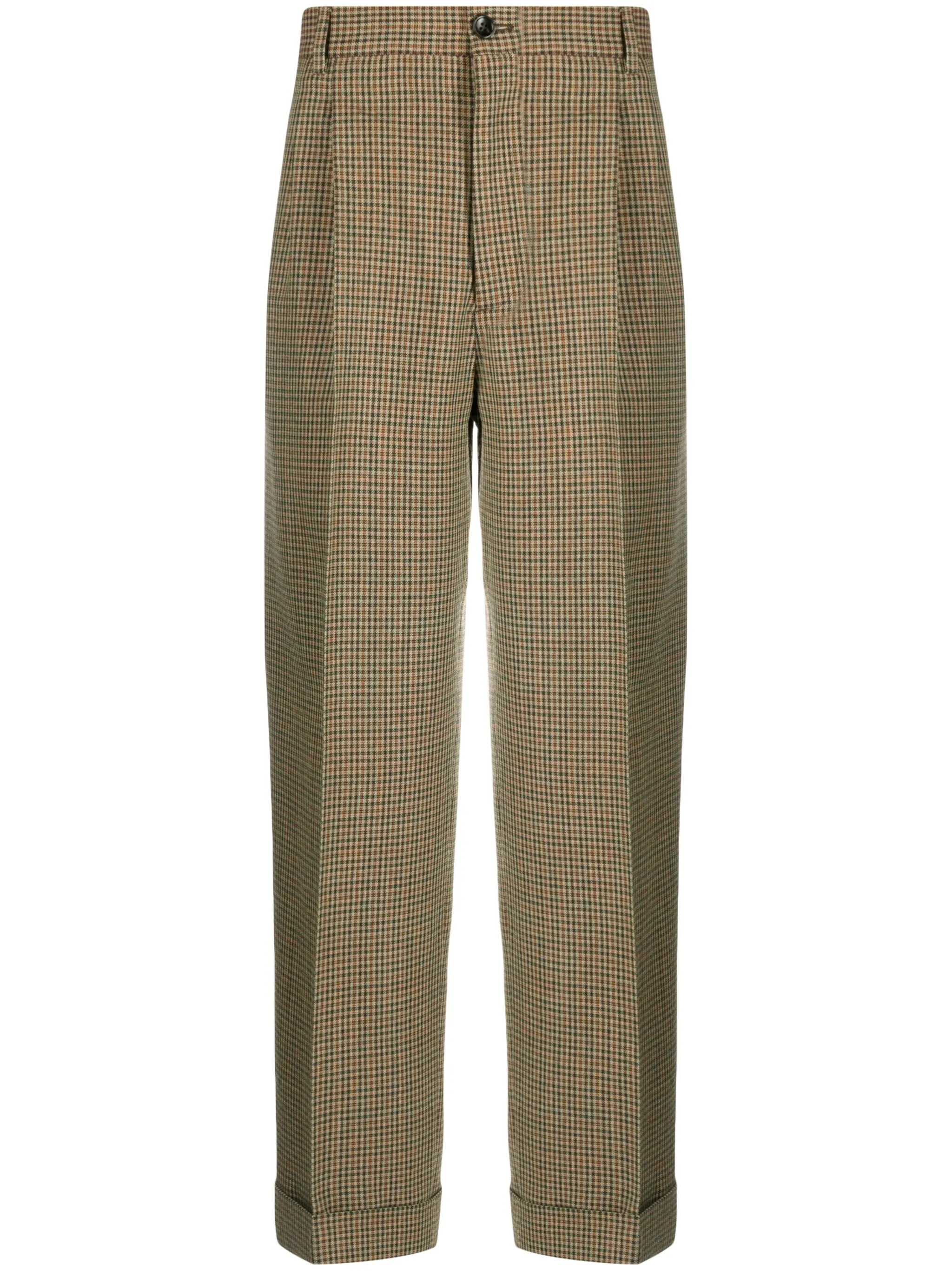 

Клетчатые брюки со складками Gucci, коричневый