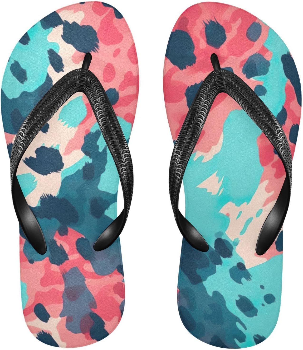 

Пляжные летние повседневные сандалии с красно-синими пятнами для женщин и мужчин, шлепанцы для душа Kfbe