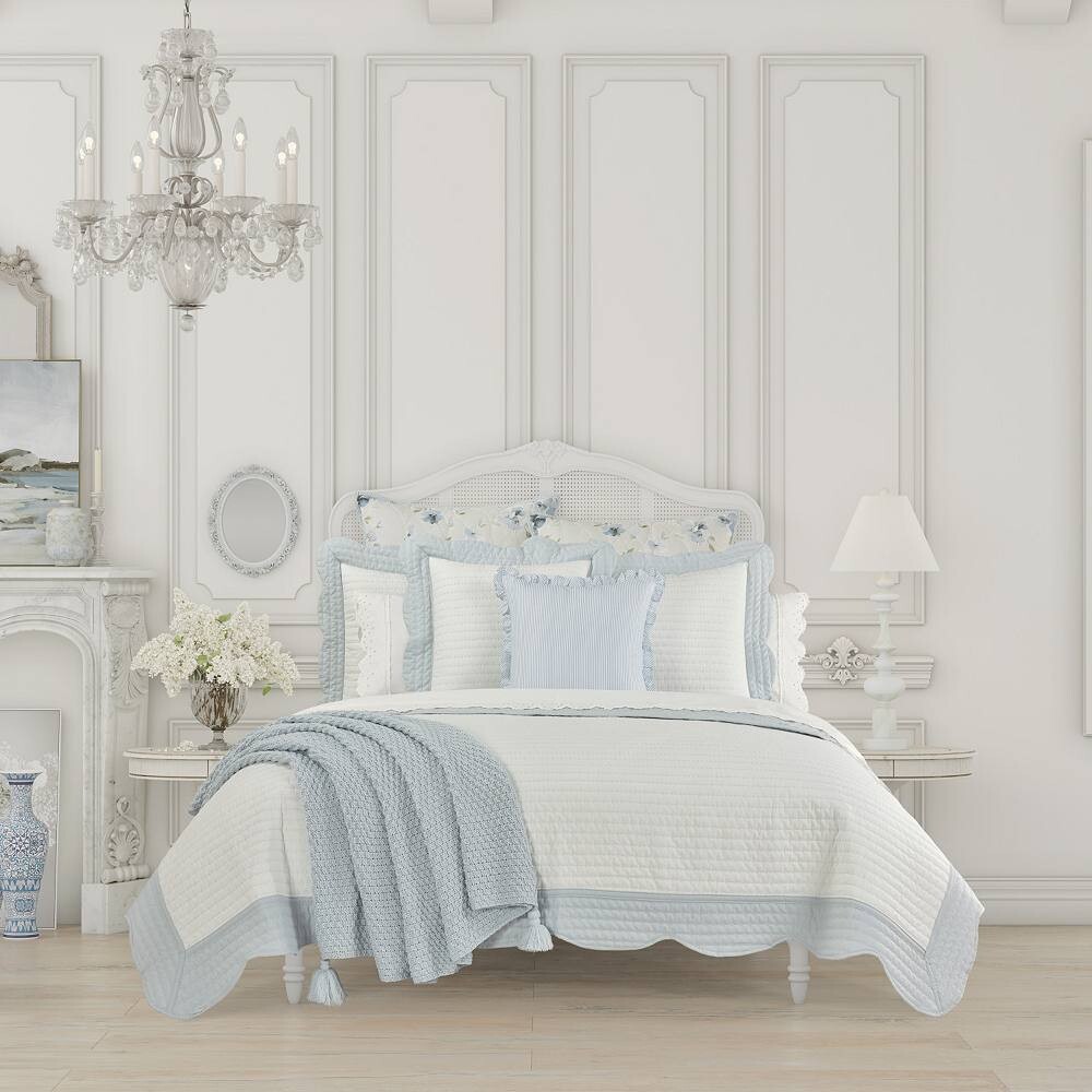 

Одеяло Five Queens Court Ashford Quilt или стеганая имитация, цвет French Blue