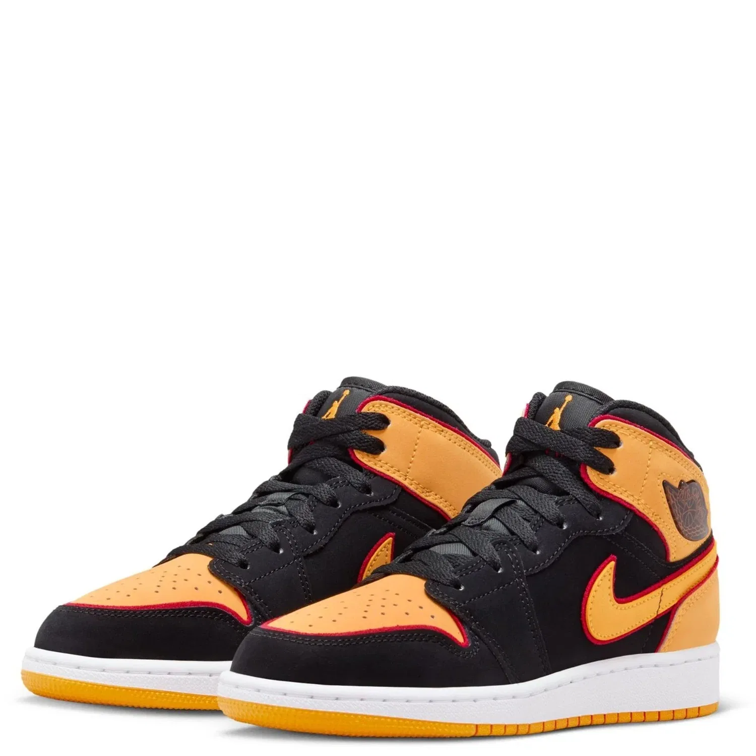 Детские кроссовки Nike Air Jordan Mid SE FJ4924 - черно-оранжевые, в стиле Lifestyle HTAT139