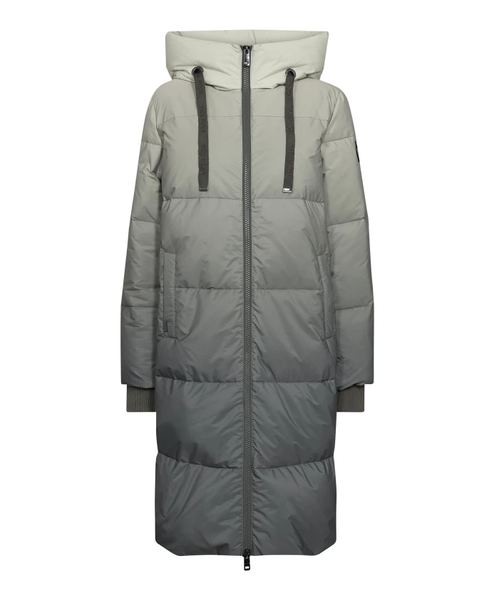 

Пуховая куртка, окрашенная методом погружения, оттенок селадон Mos Mosh, серый