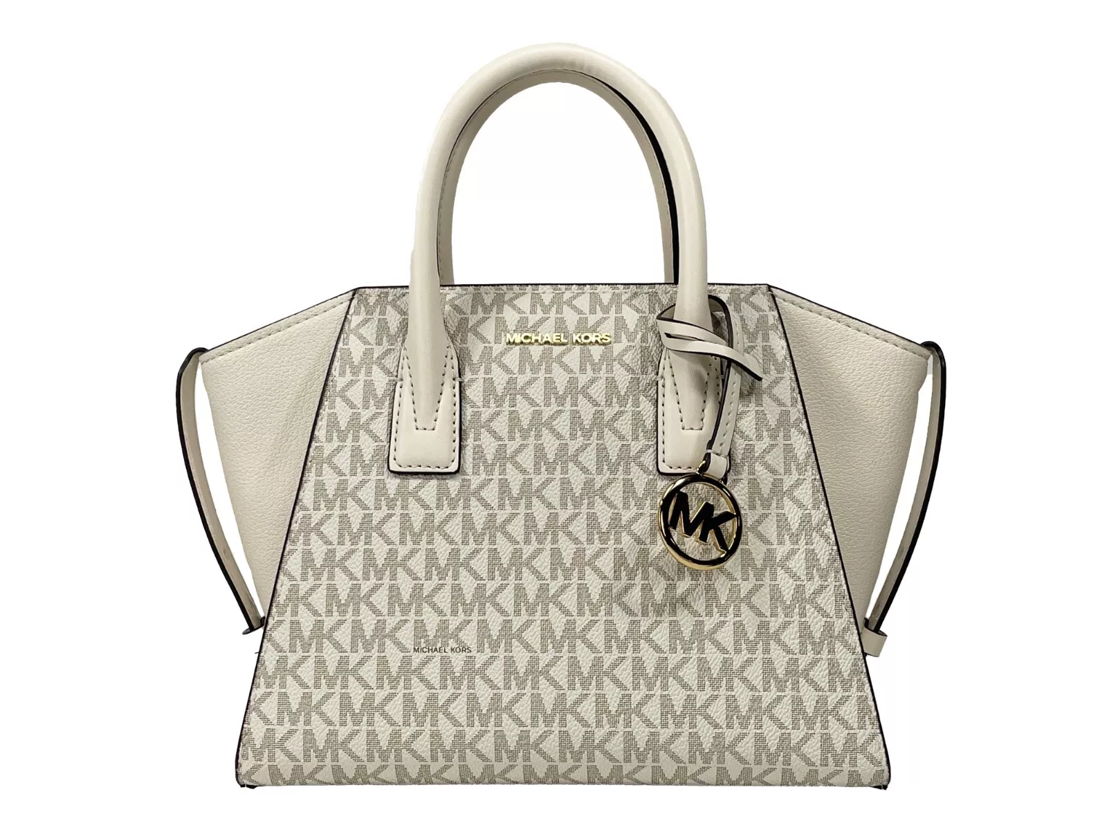 

Сумка-портфель через плечо Avril Small Leather Top Zip Satchel Cream Michael Kors