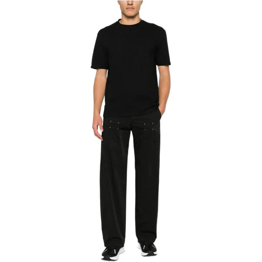 Футболка из джерси с жаккардовым принтом по всей поверхности EMPORIO ARMANI, Black — фото 3
