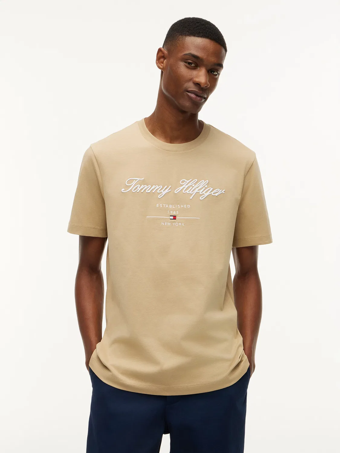 Рубашка Tommy Hilfiger цвета шампанского — фото 2