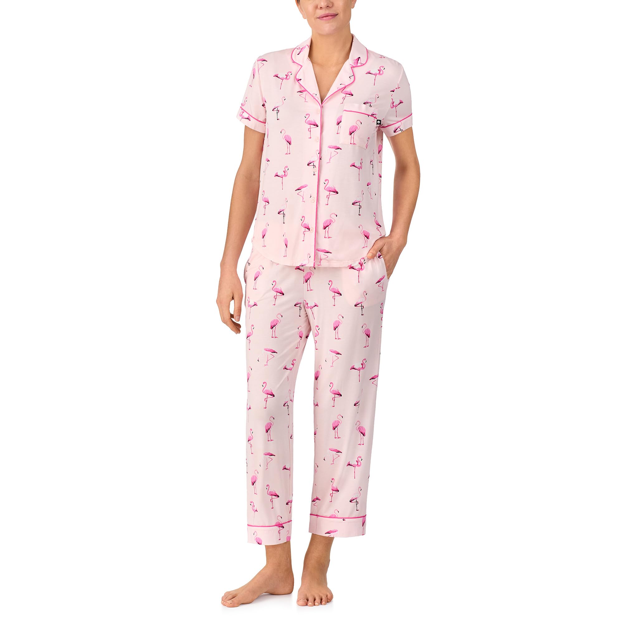 

Пижама Kate Spade New York Short Sleeve Cropped Pant Pj Set, Pink Print