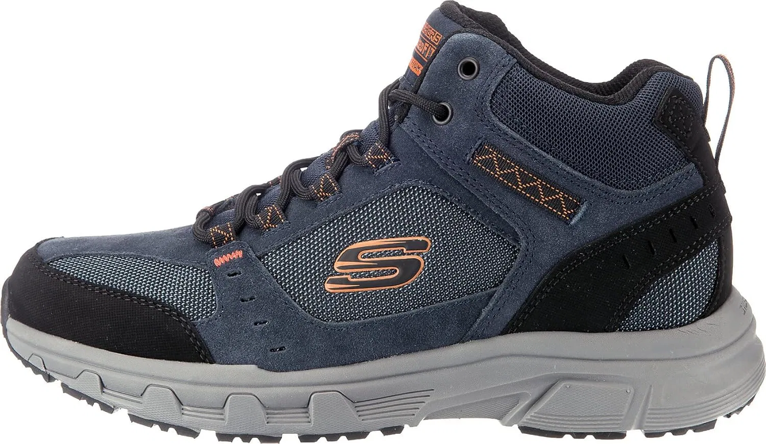 Кроссовки Skechers 51895 Oak Canyon BBK, Navy Suede Mesh Pu Orange Trim — фото 2