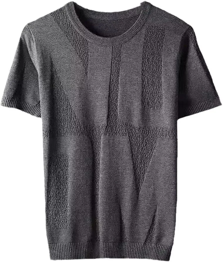 

Летняя мужская однотонная футболка с круглым вырезом