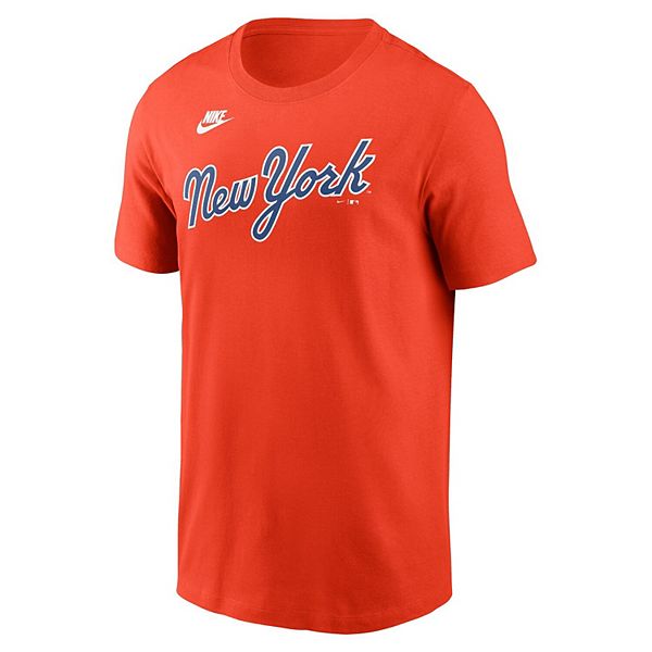 Мужская футболка new york mets cooperstown wordmark оранжевая Nike — фото 3