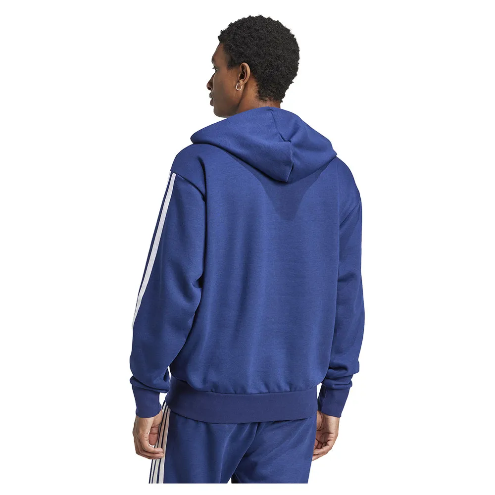 Толстовка adidas Essentials 3 Stripes Fleece full zip, синий — фото 2