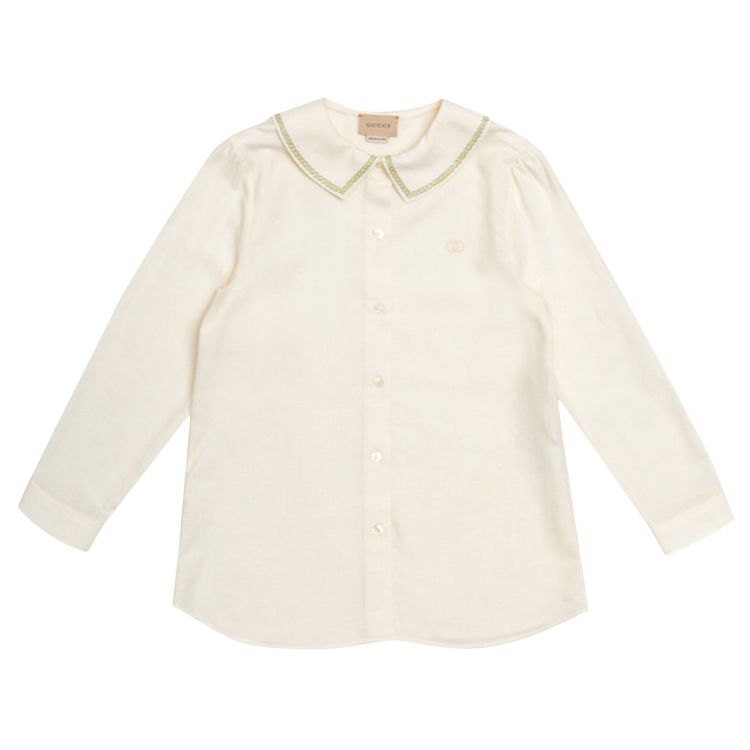 

Детская рубашка Gucci с вышивкой и пуговицами, белый