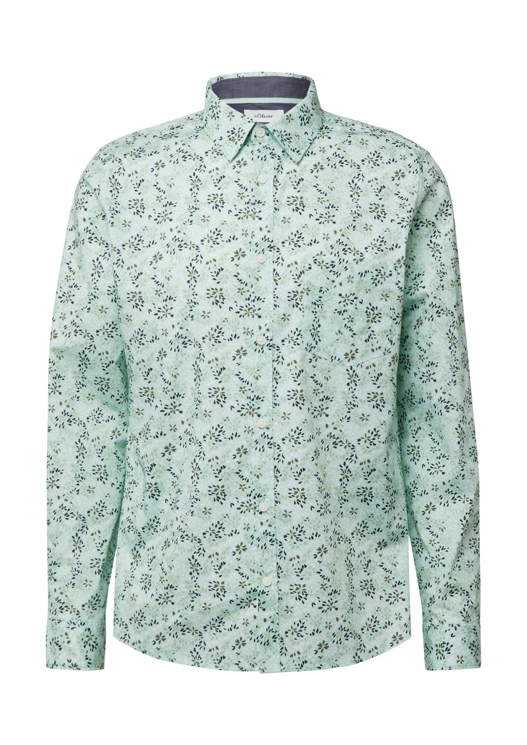 

s.Oliver Рубашка на пуговицах приталенного кроя в оливковом и мятном цветах