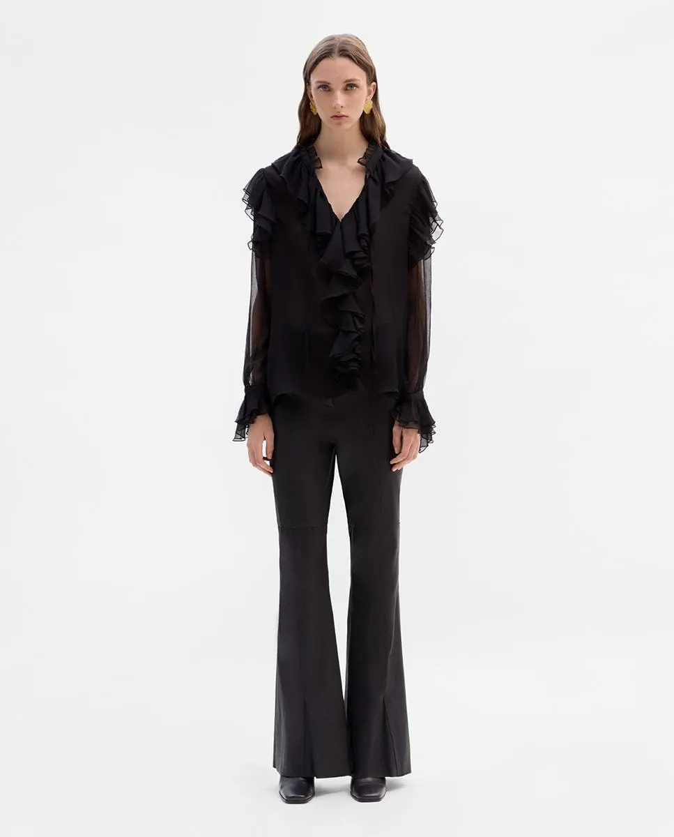 

Женская блузка с оборками из бамбулы Simorra, черный