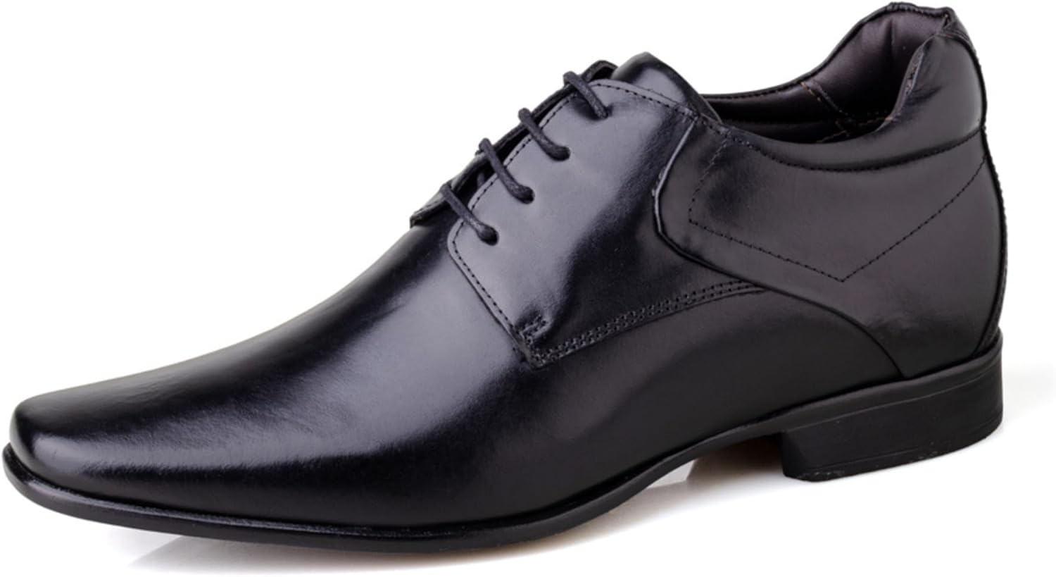 

Мужские невидимые подъемные туфли VELZANI - прибавка роста 8 см - натуральная кожа Bassi Oxford - классический формальный стиль, черный